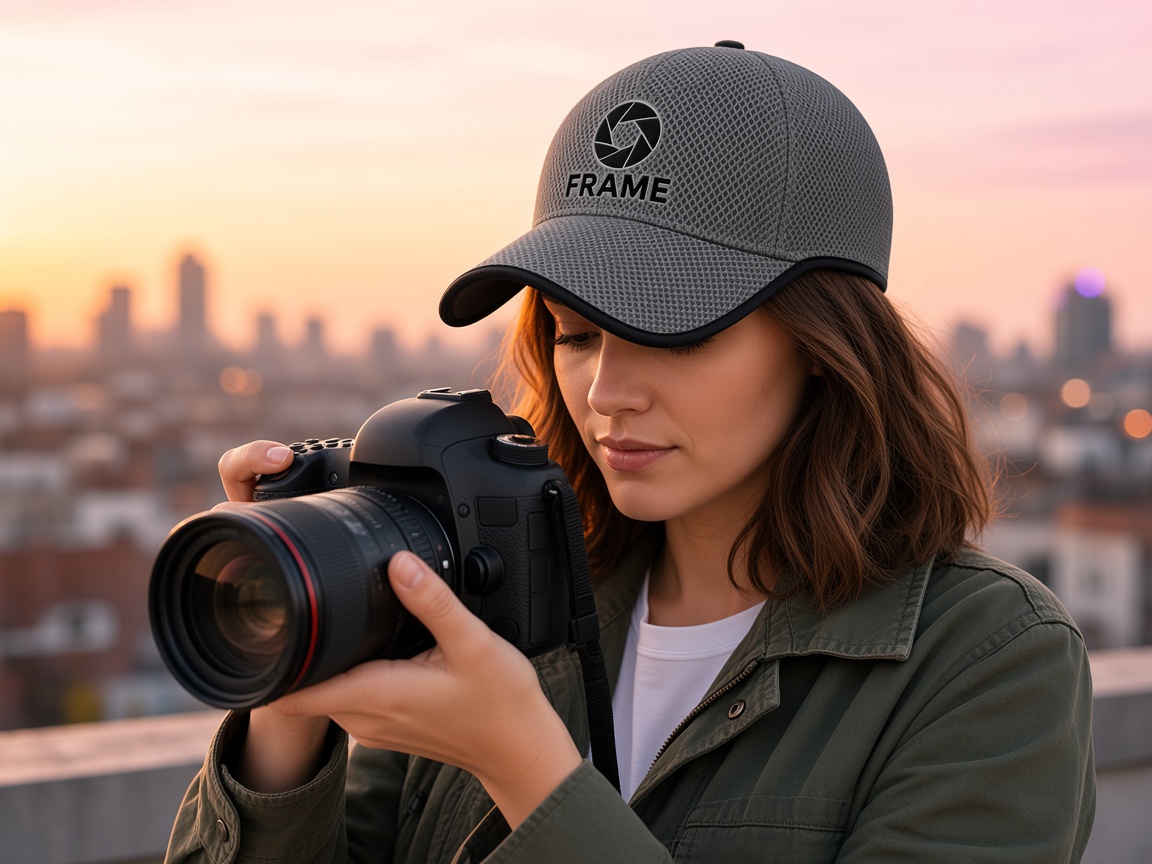 Frame Studio logo on Heather Outmora mesh cap