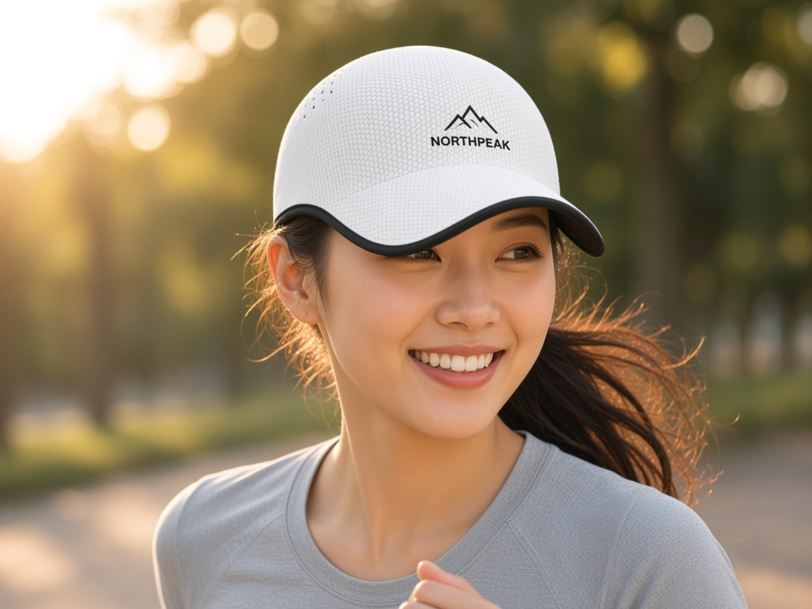 Northpeak logo on White Outmora mesh cap